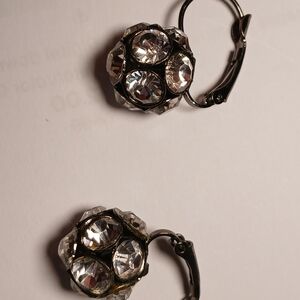 Chic Silver Crystal Drop Earrings